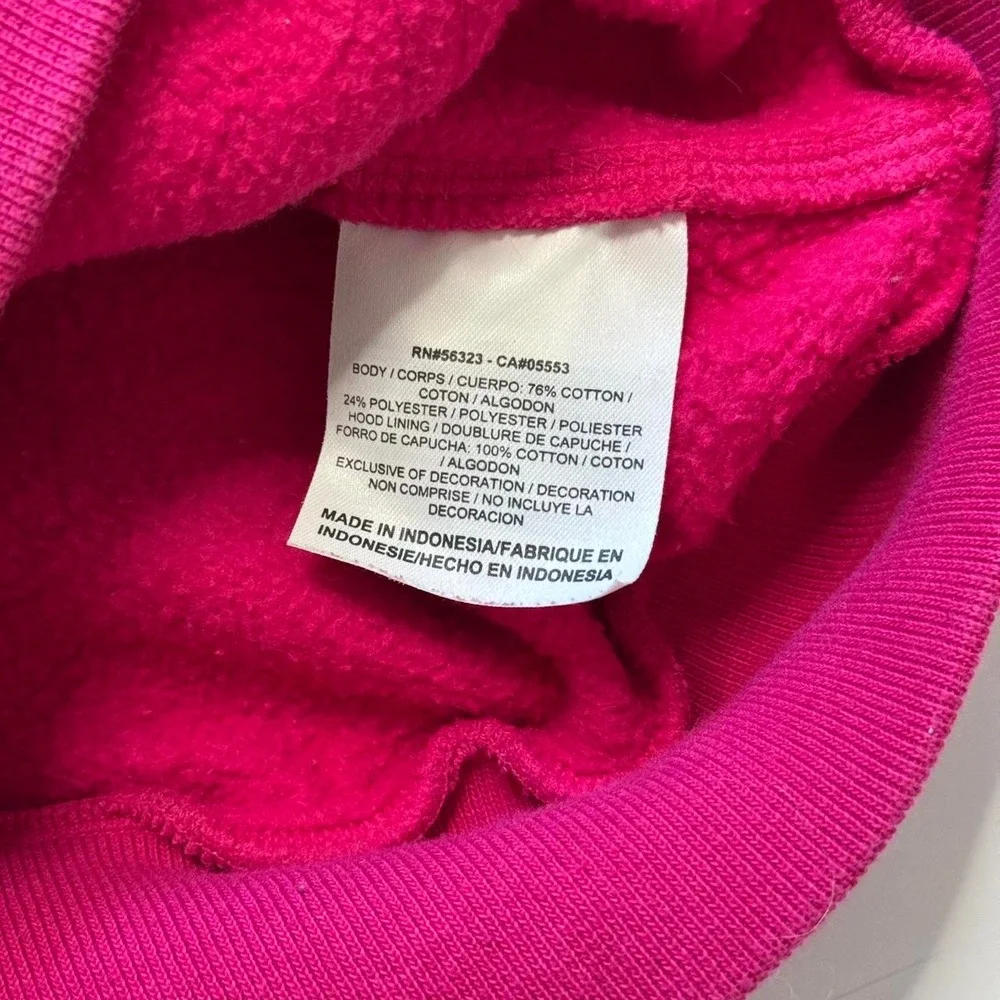 Nike Womens Zip Up Hoodie Pink White Raglan Athletic Sweatshirt Size L